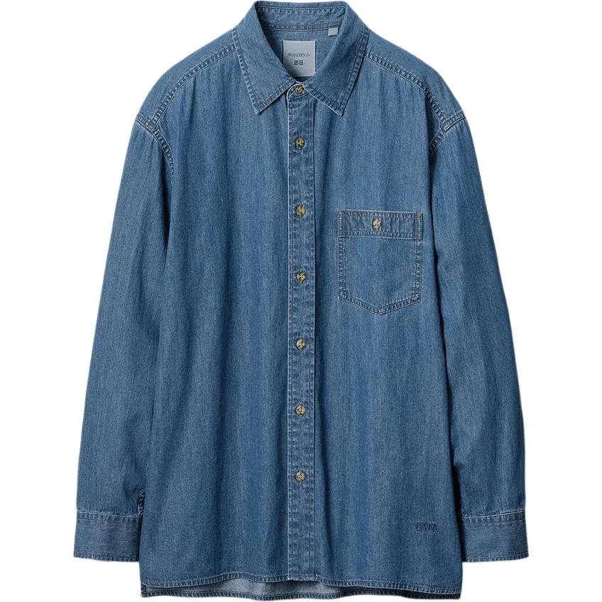 Рубашка JW Anderson SS26 мужская UNIQLO, 64 Lake Blue