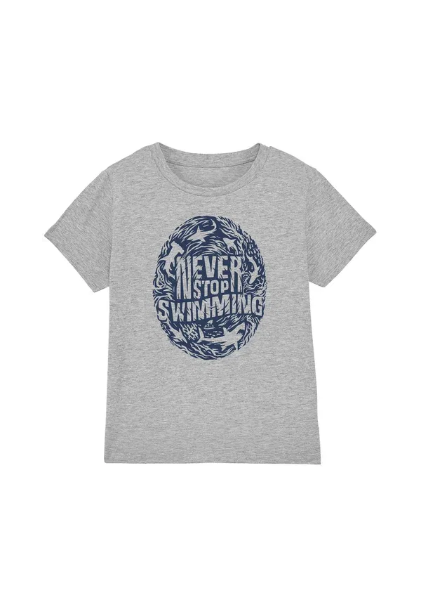 Футболка Shark Week officially licensed never stop swimming print t-shirt Cotton Soul, крапчатый светло-серый