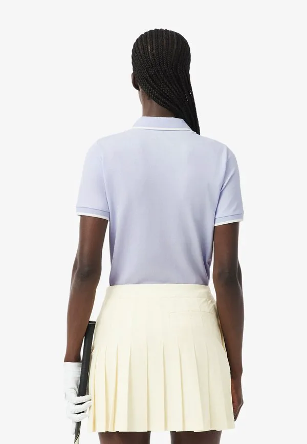 Блузка Lacoste Bleu Clair Jg на пуговицах, пике, однотонная — фото 3