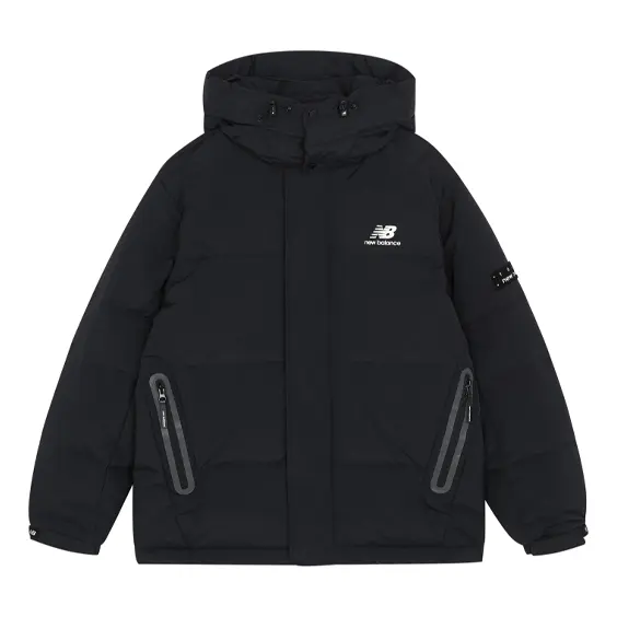 

Куртка теплые с капюшоном пуховик New Balance, черный