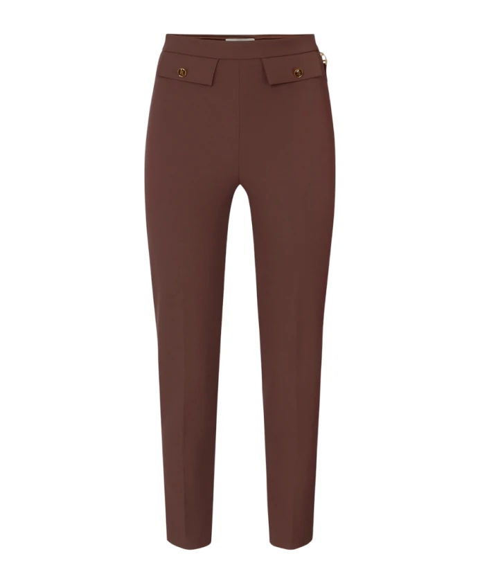 

Узкие брюки из крепа длиной до щиколотки Elisabetta Franchi, коричневый