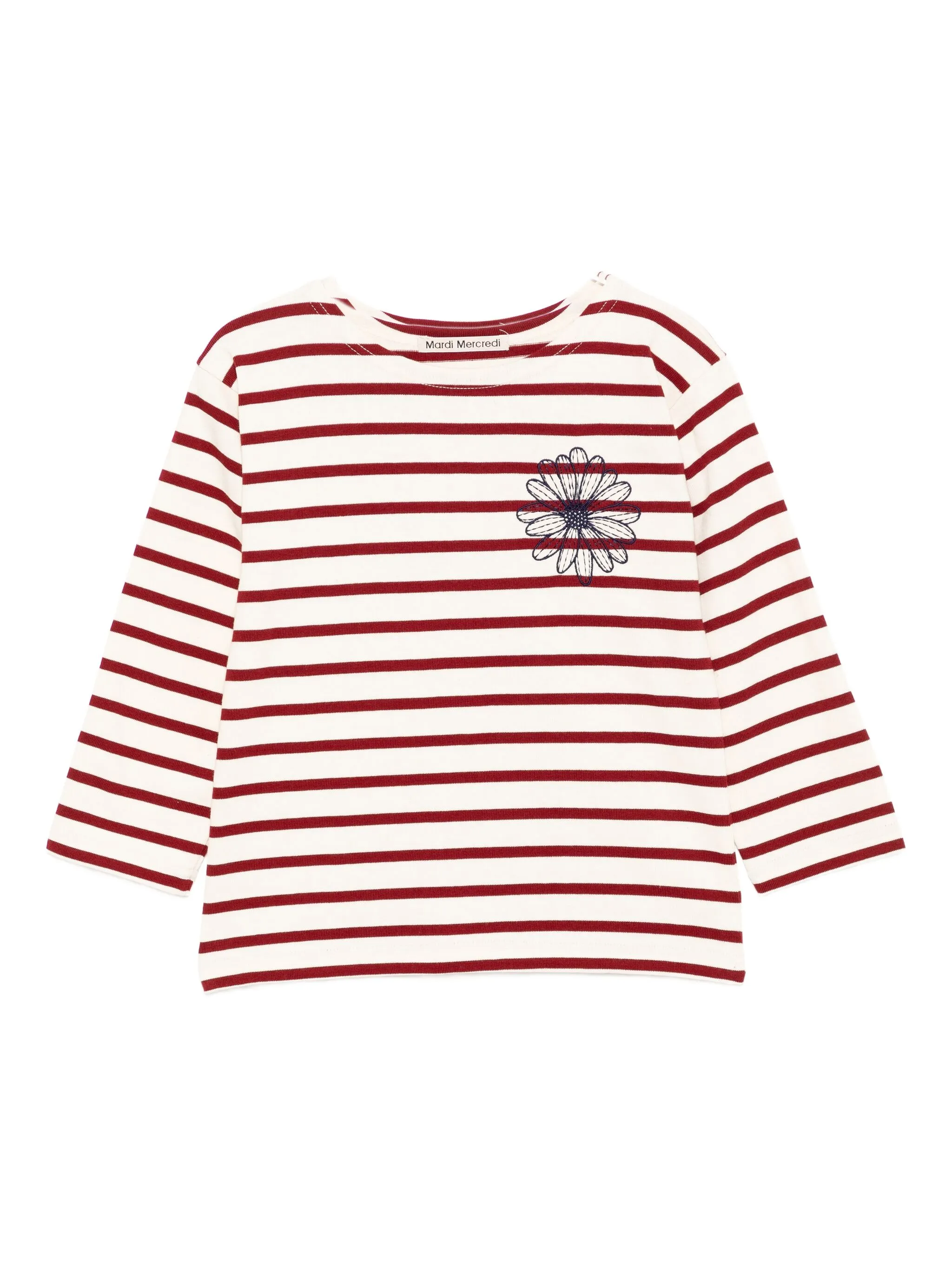 

Футболка в полоску Mardi Mercredi Les Petites, кремовый