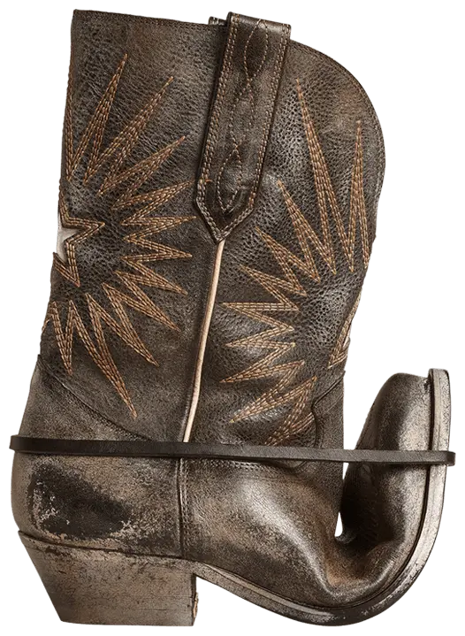 Ботинки Golden Goose Wmns Low Wish Star Boot 'Black Ecru Silver', черный