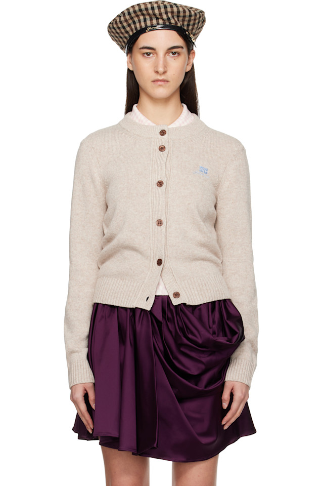 

Ganni Кардиган из бежевой шерстяной смеси