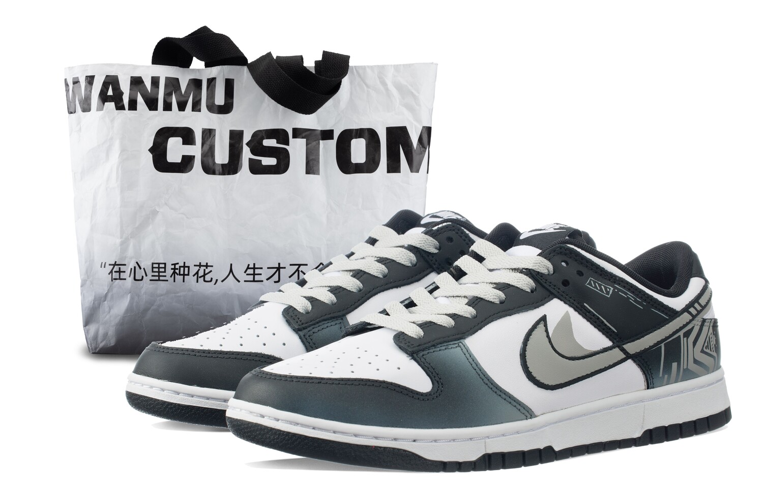 

Кроссовки Nike Dunk Skateboarding Shoes Unisex Low-top Grey/Black, серый/черный