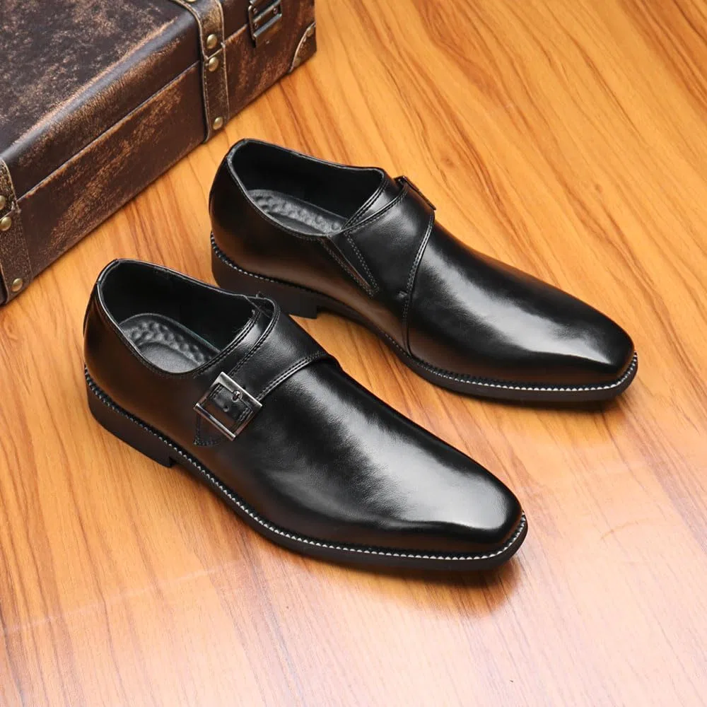 Лоферы кожаные мужские Vintage Square Toe, Black — фото 2