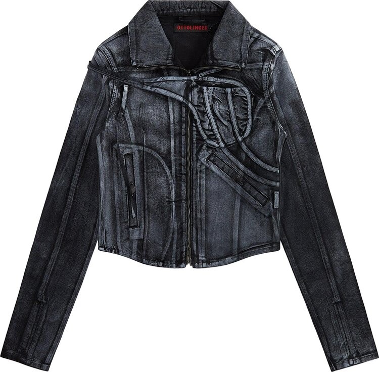 

Куртка Ottolinger Fitted Denim 'Black/White', черный