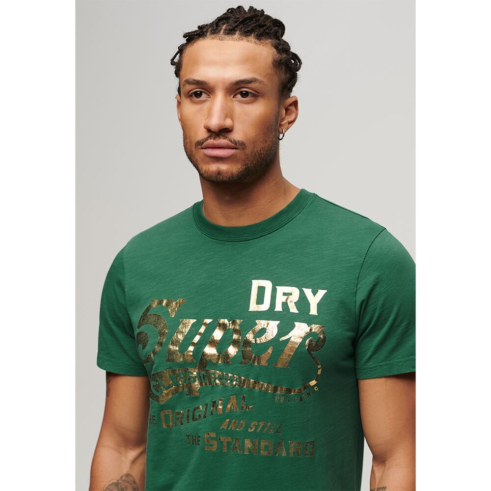 Футболка с коротким рукавом Superdry Metallic Workwear Graphic, зеленый — фото 3