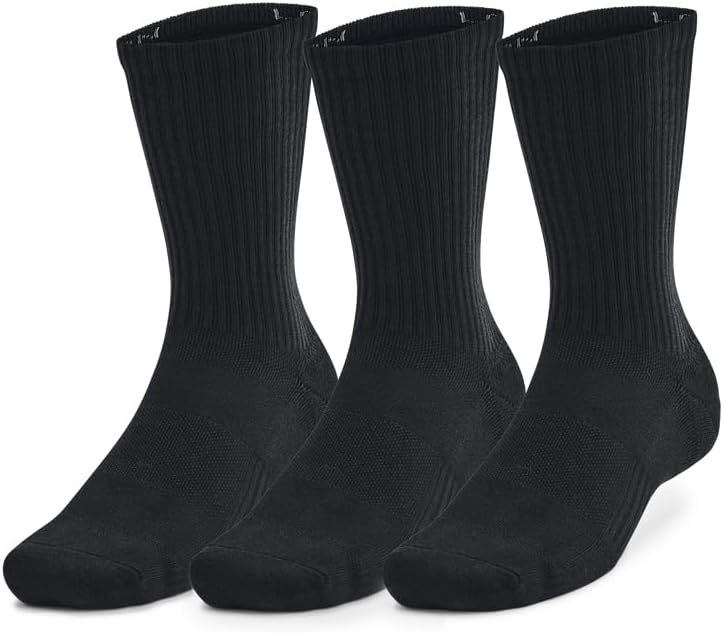 

Under Armour Unisex-Adult тренировочные хлопковые носки 3 пары, (001) Black/Black/White