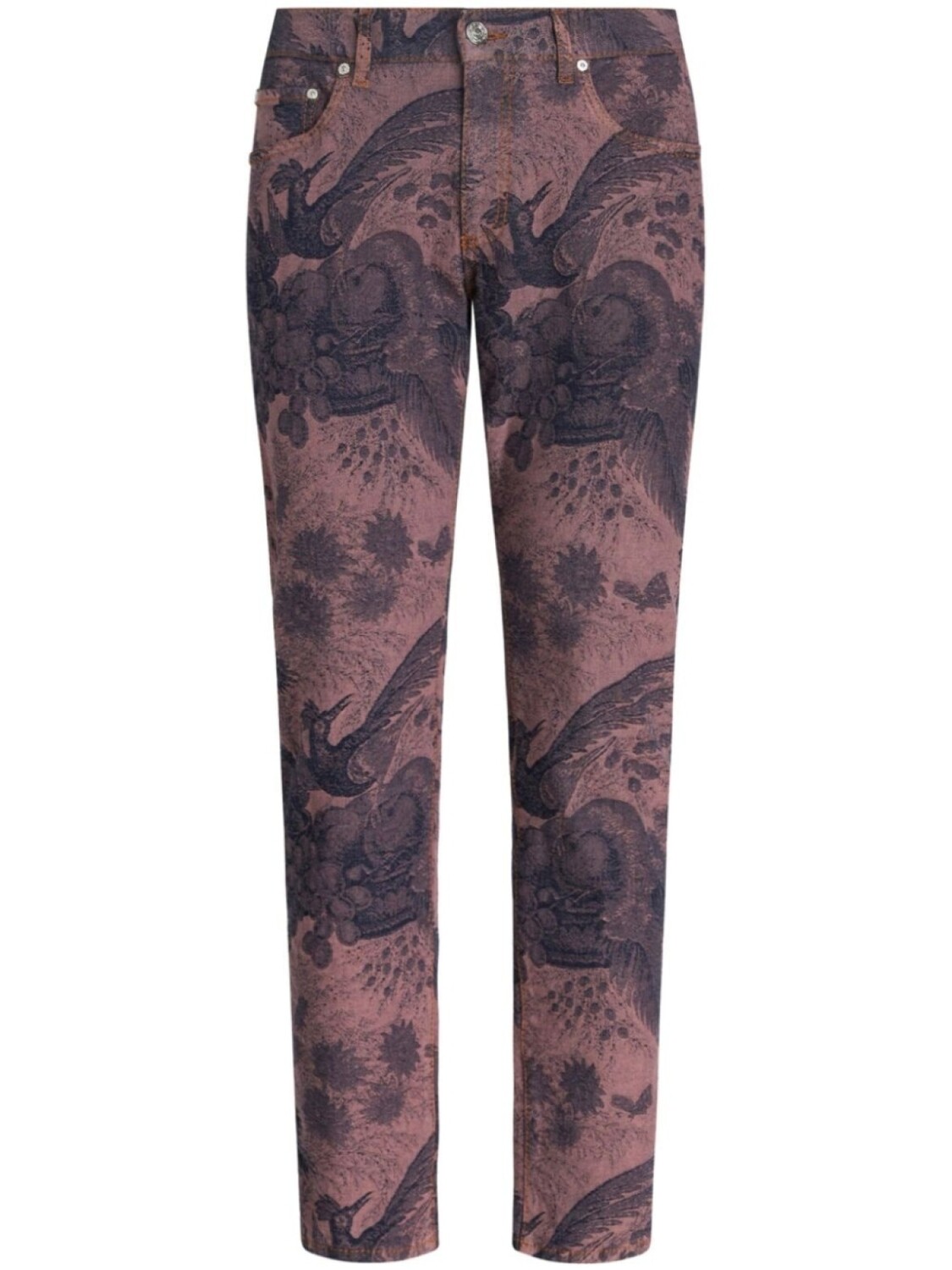 

Прямые джинсы с жаккардовым узором ETRO, розовый