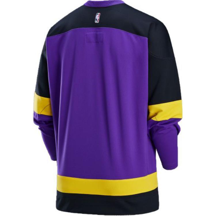 Городская баскетбольная форма Los Angeles Lakers для мужчин Nike, полностью фиолетовая/черная/желтая амарилло/черная — фото 3