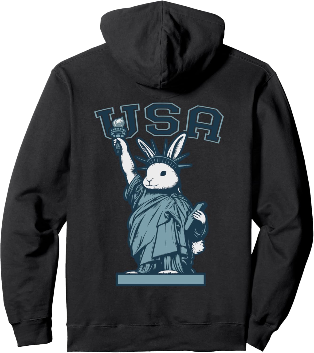 

Худи с изображением кролика на статуе Свободы, Нью-Йорк Usa Funny New York Hare Liberty Bunnies, черный