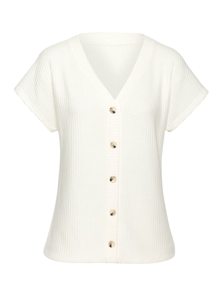 

Рубашка с короткими рукавами кремового цвета LASCANA