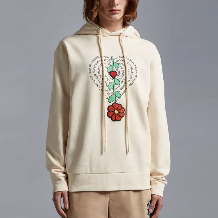 Толстовка с логотипом Genius X JW Anderson и шнурком Moncler, хаки — фото 4