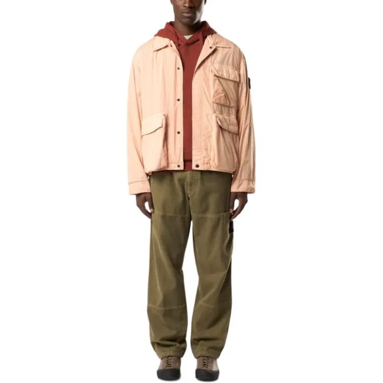 Рубашка Stone Island Overshirt с логотипом розовый — фото 4