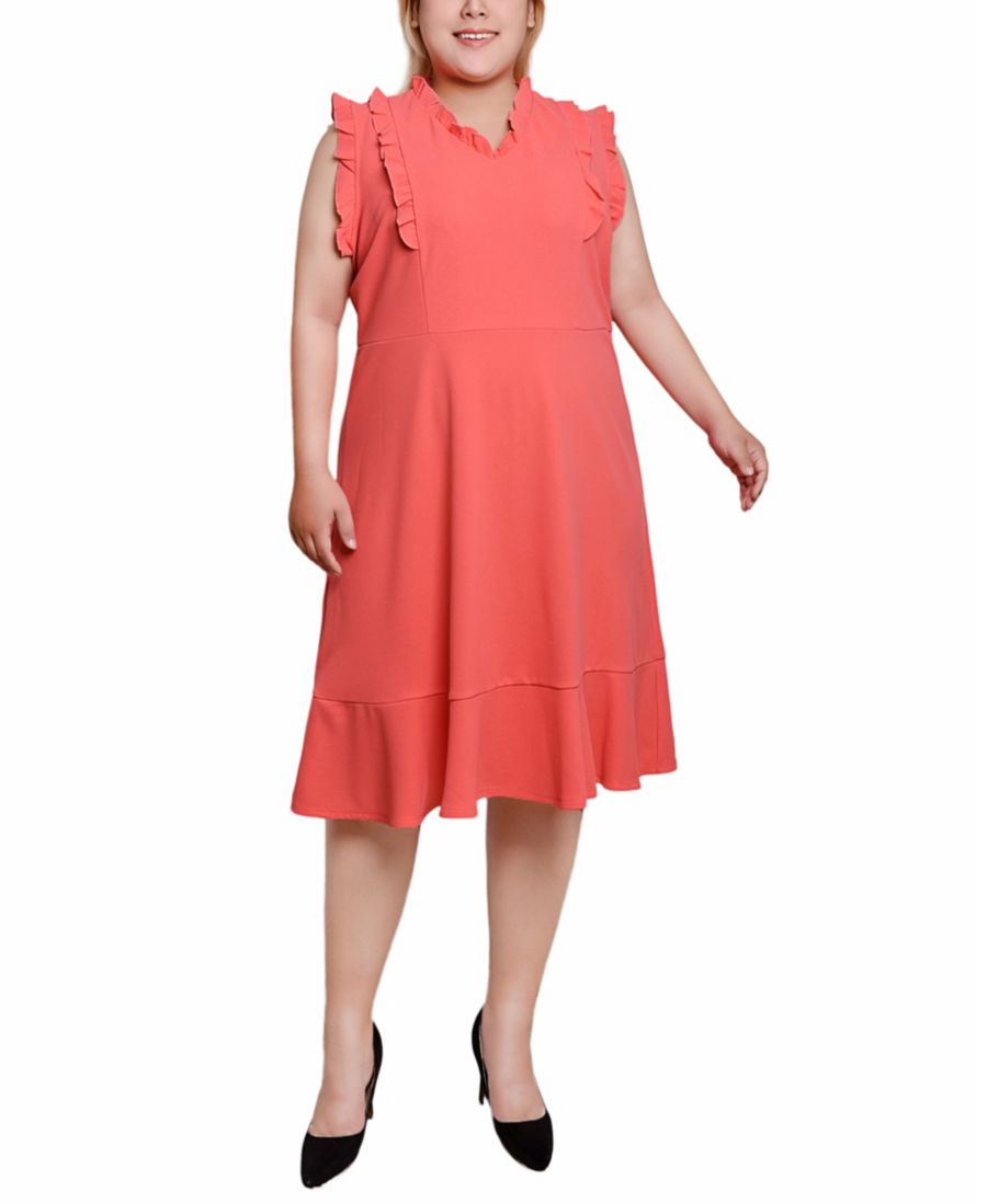 

Платье-сарафан большого размера с рукавами-крылышками NY Collection, Coral