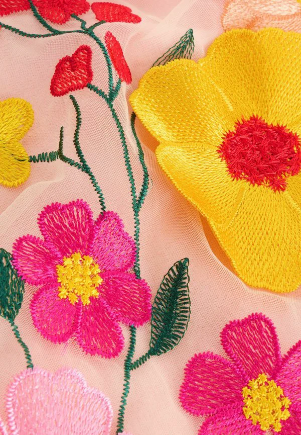 Коктейльное/Вечернее платье прямого кроя с вышитыми цветами Next, Pink — фото 4