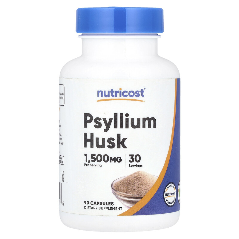 

Nutricost, Шелуха семян подорожника, 1500 мг, 90 капсул (500 мг на капсулу)