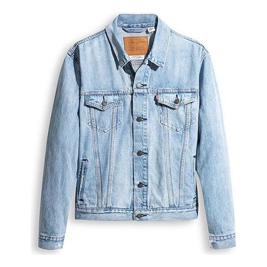 

Куртка Men's Levis Solid Color lapel Casual Denim Jacket Blue, синий