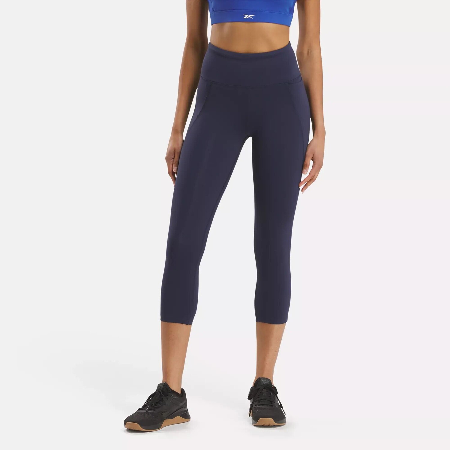 

Леггинсы Люкс 3/4 Reebok, военно-морской