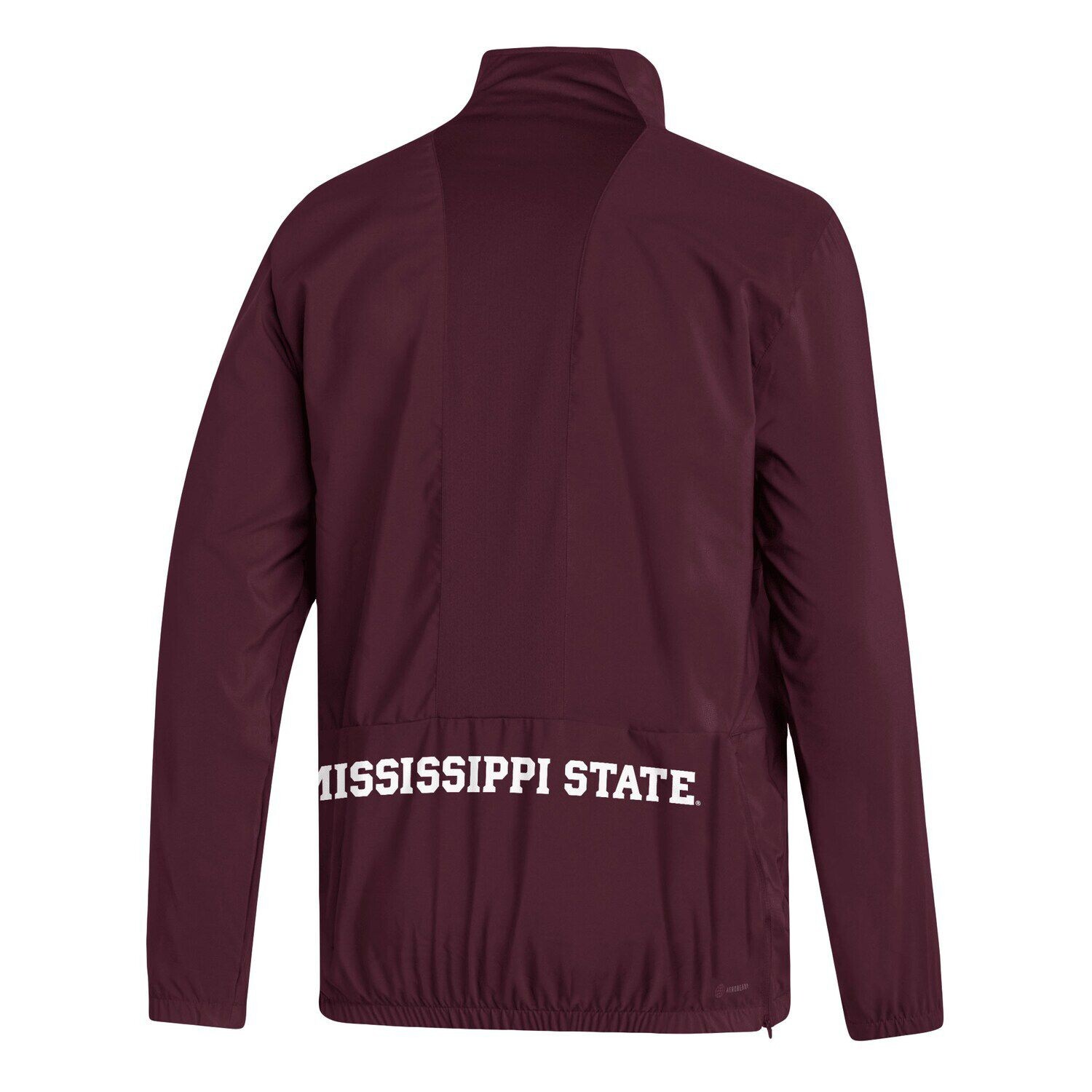 Мужская темно-бордовая куртка на молнии Mississippi State Bulldogs AEROREADY adidas — фото 3