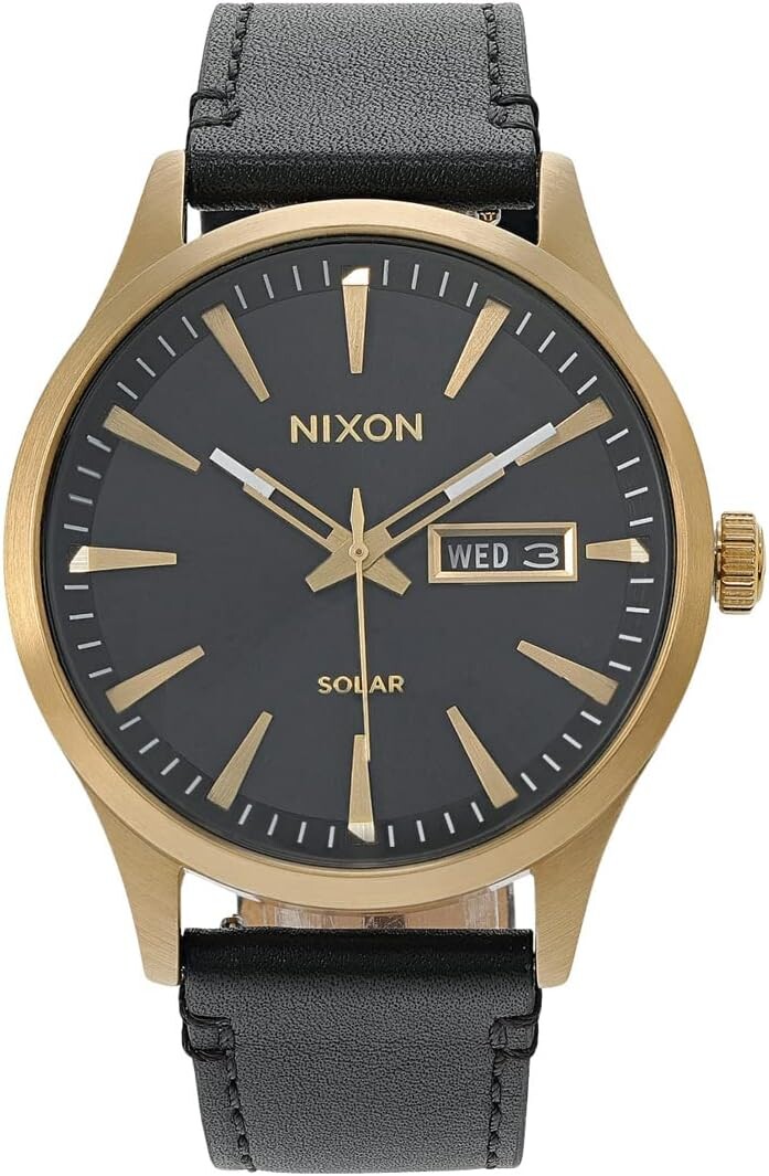 

Часы Sentry Solar Leather Nixon, цвет All Gold/Black
