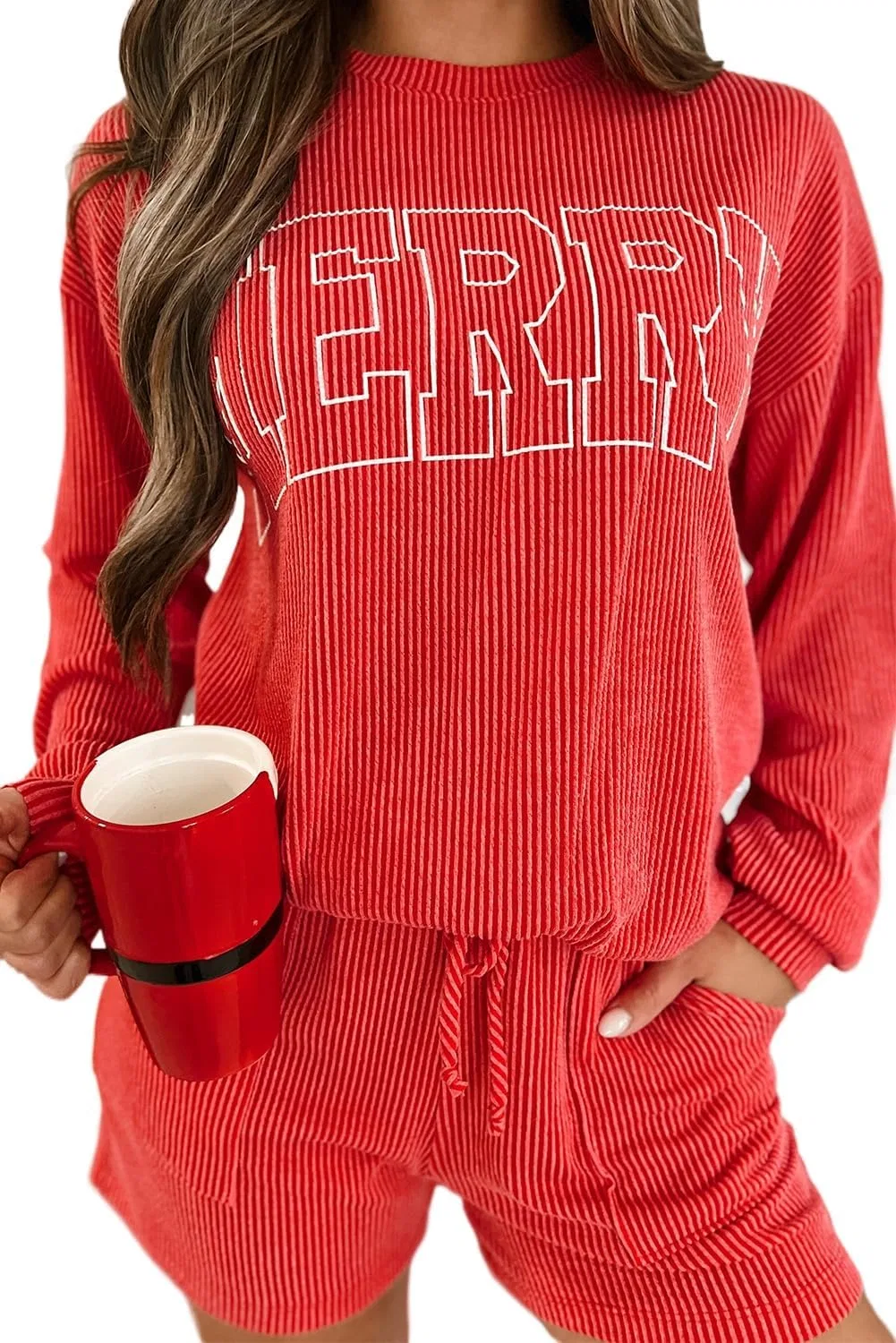 Женский костюм с принтом MERRY, TinyCribz, Racing Red