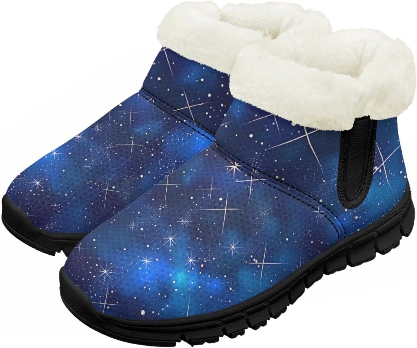 

Детские зимние ботинки для мальчиков и девочек, обувь для холодной погоды, прогулочные, с нескользящей подошвой, утепленные мини-ботинки, теплые зимние снежные ботинки Suhoaziia, Galaxy Starry Sky