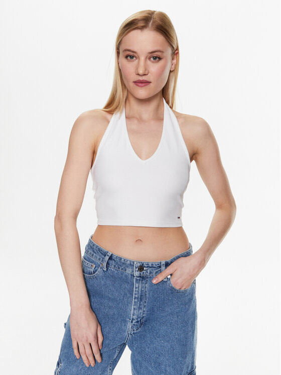

Топ приталенного кроя Tommy Jeans, белый