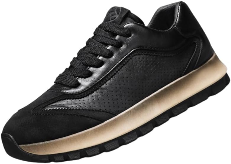 

Мужские повседневные спортивные кроссовки с толстой подошвой - дышащий верх, противоскользящая резиновая подошва, стильные и универсальные, подходят для активного отдыха и повседневного использования Fmshi, черный