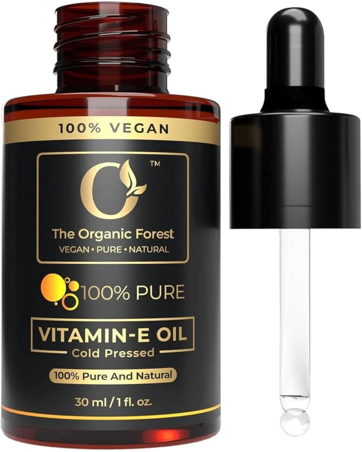 Органическое масло витамина Е USDA для кожи и волос The Organic Forest - Vegan . Pure . Natural