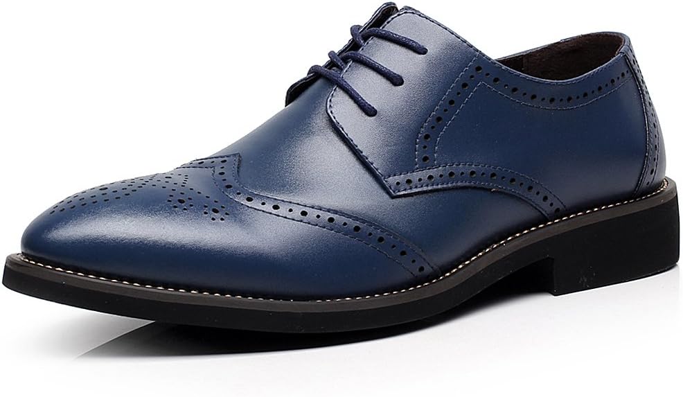 

Мужские туфли ANUFER в британском стиле с крыльями, элегантные дерби с заостренным носком, темно-синий