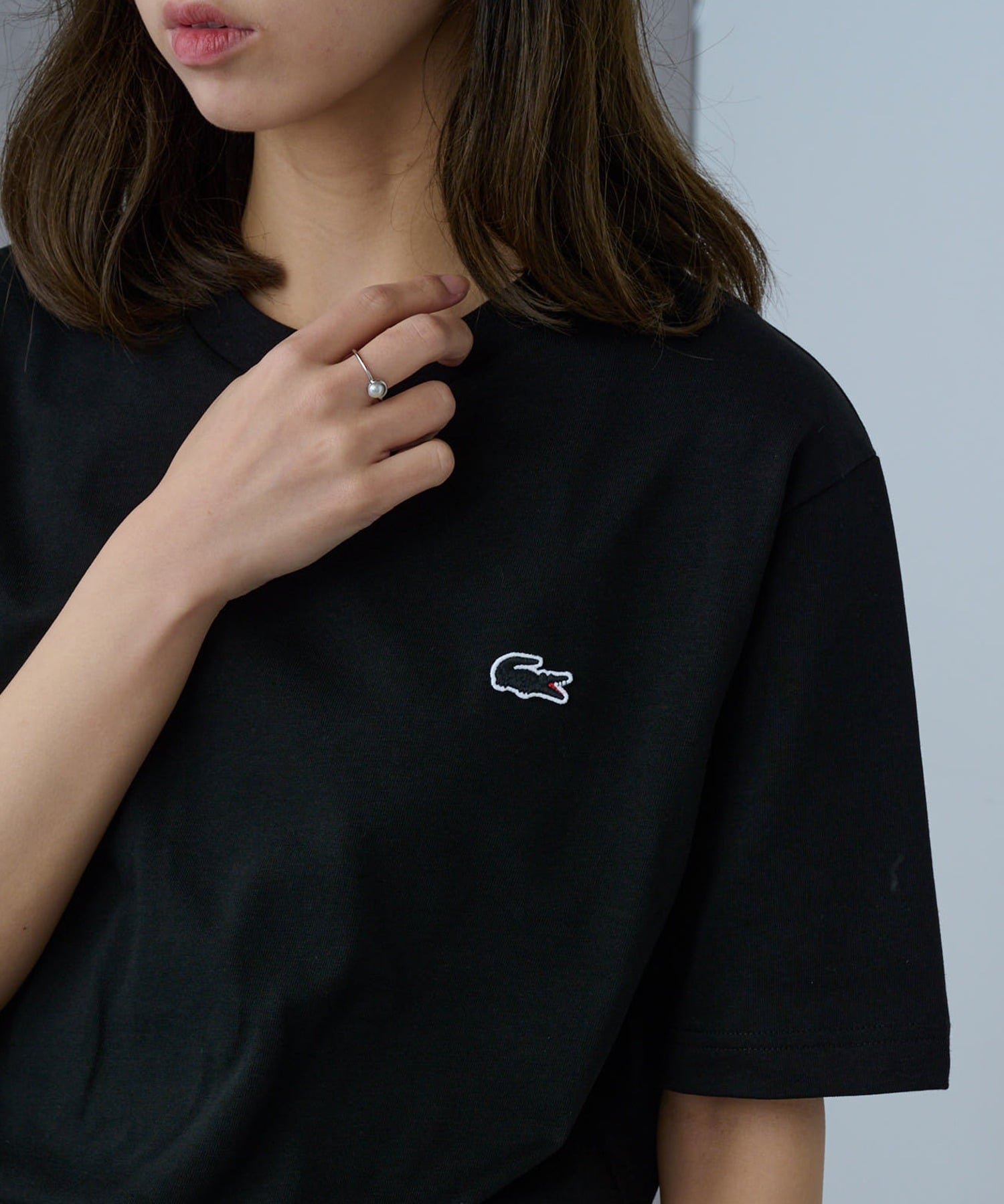 Футболка Lacoste One-point, Черная