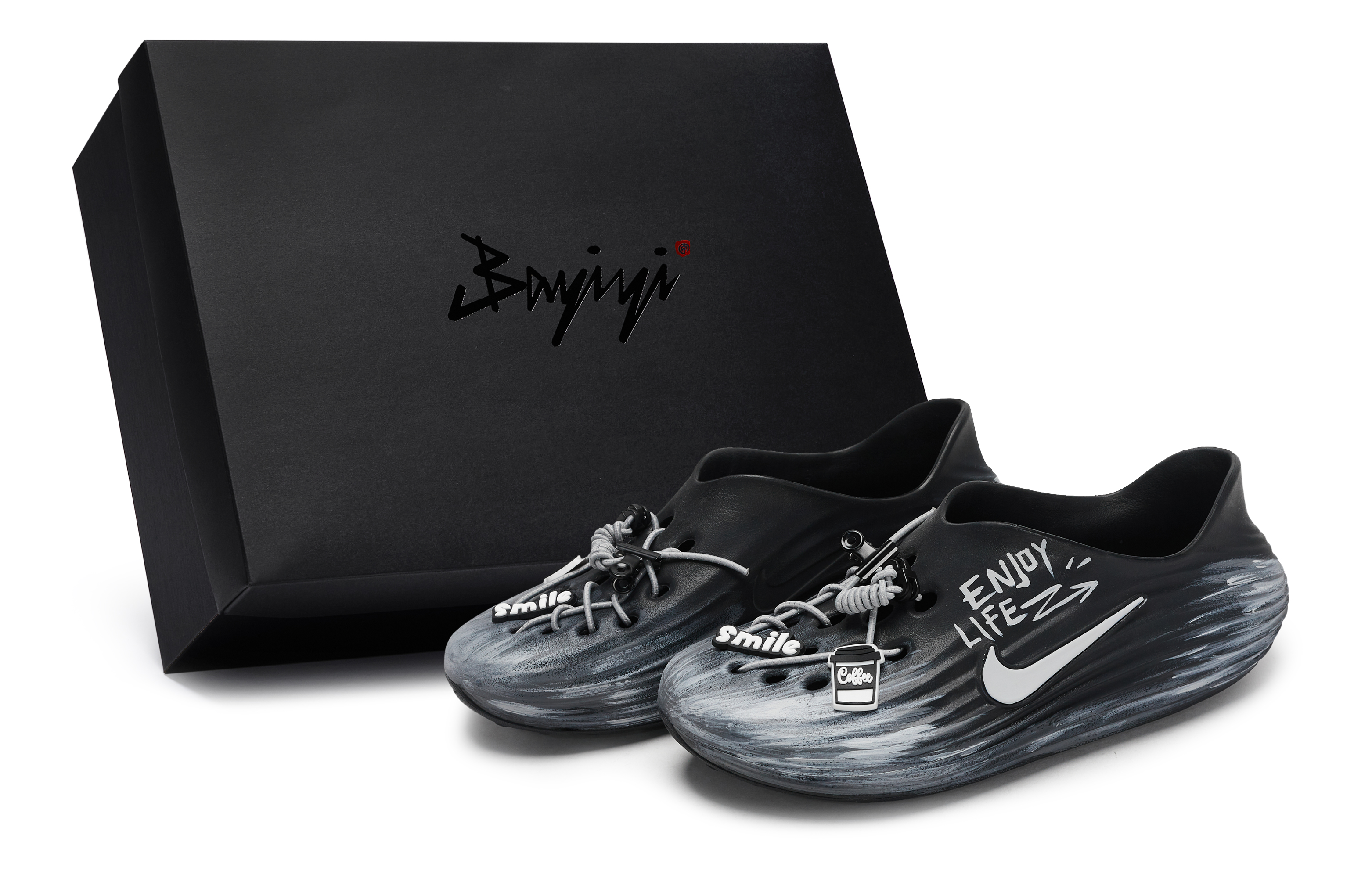 Сабо ReactX Rejuven8 унисекс, черные, серые Nike, Black Gray