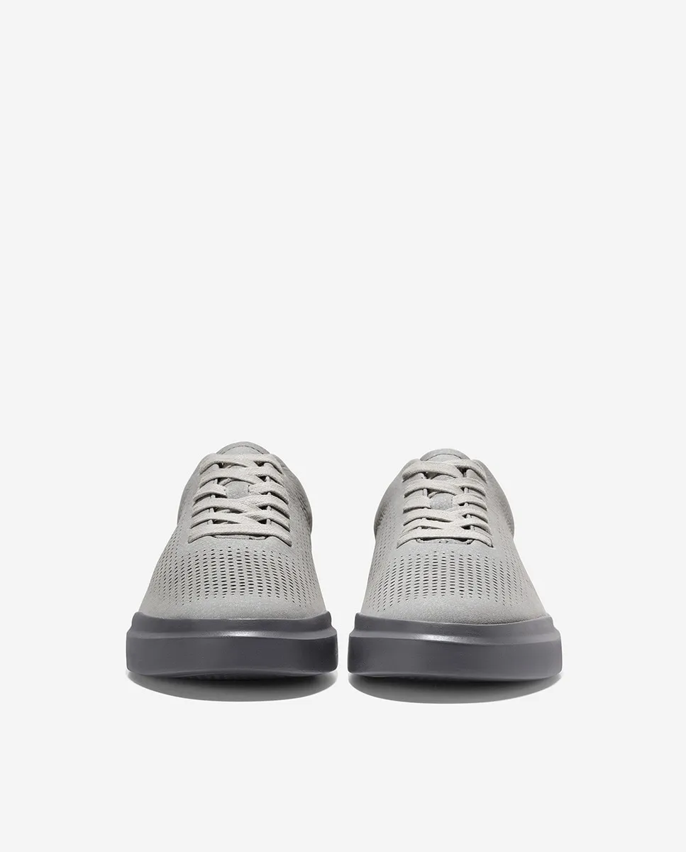 Мужские кожаные кроссовки из перфорированного нубука Cole Haan, светло-серый — фото 2