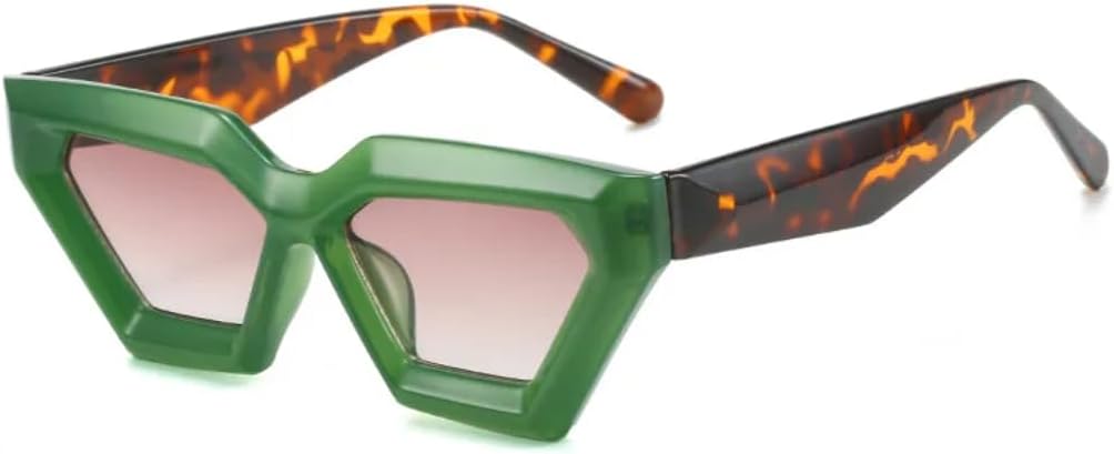 

Солнцезащитные очки для мужчин и женщин - защита UV400 - оправа "кошачий глаз" в маленькой оправе с цветными линзами для занятий спортом на открытом воздухе и вождения DSVIGF, Green