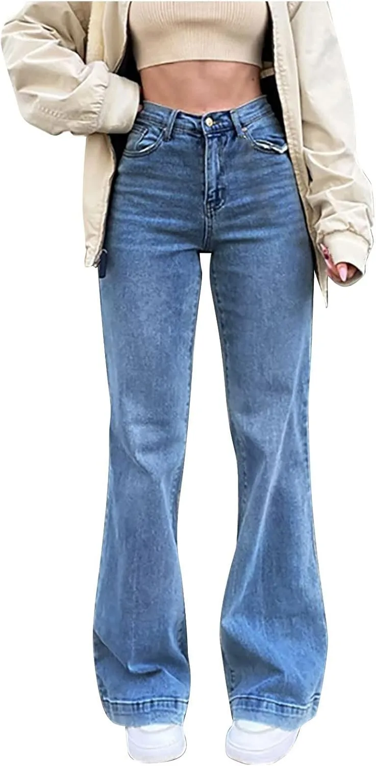 Джинсы женские Mid Waist Flare Stretch