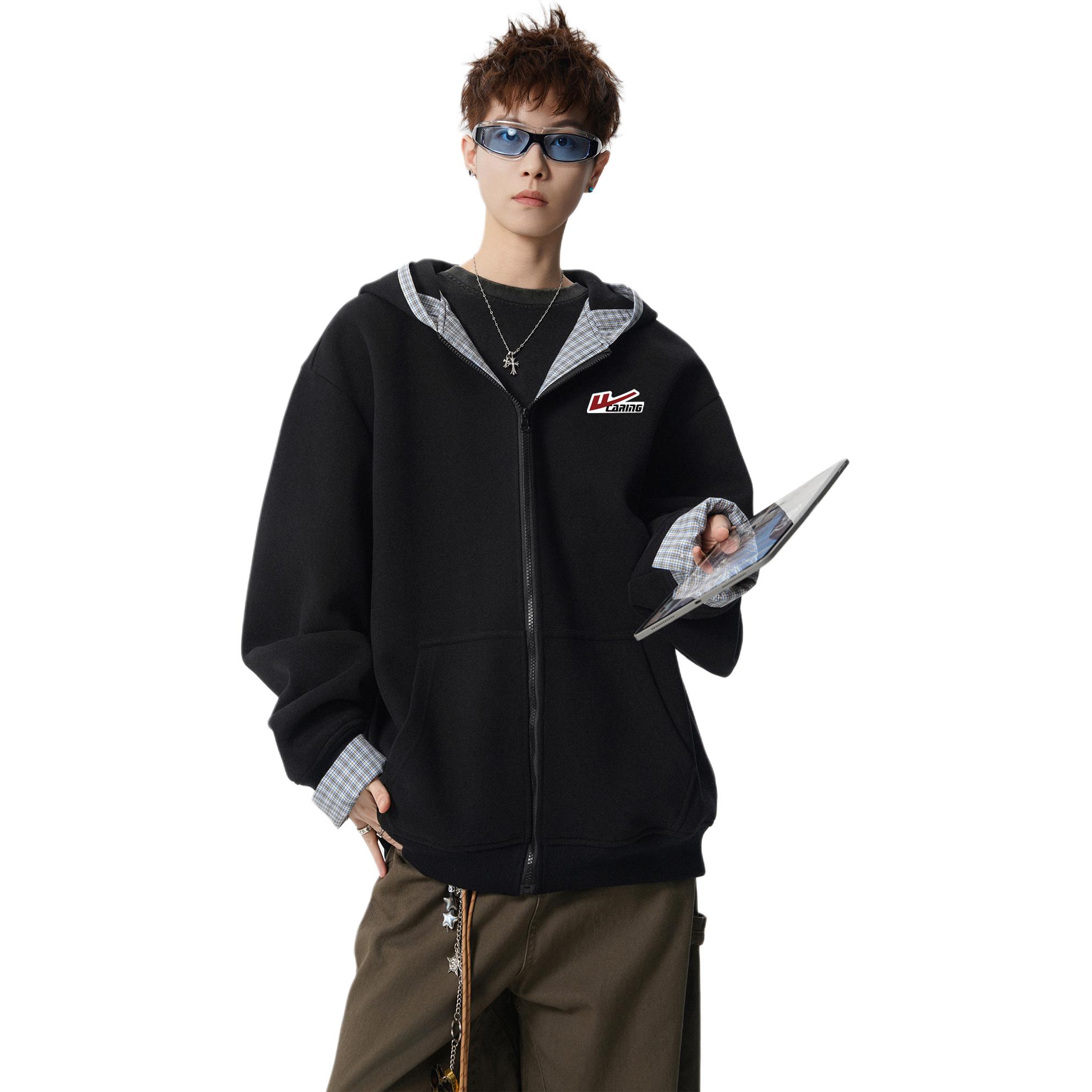 

Толстовка Unisex Hooded Moderate Cardigan WARRIOR, черный (diy badge)