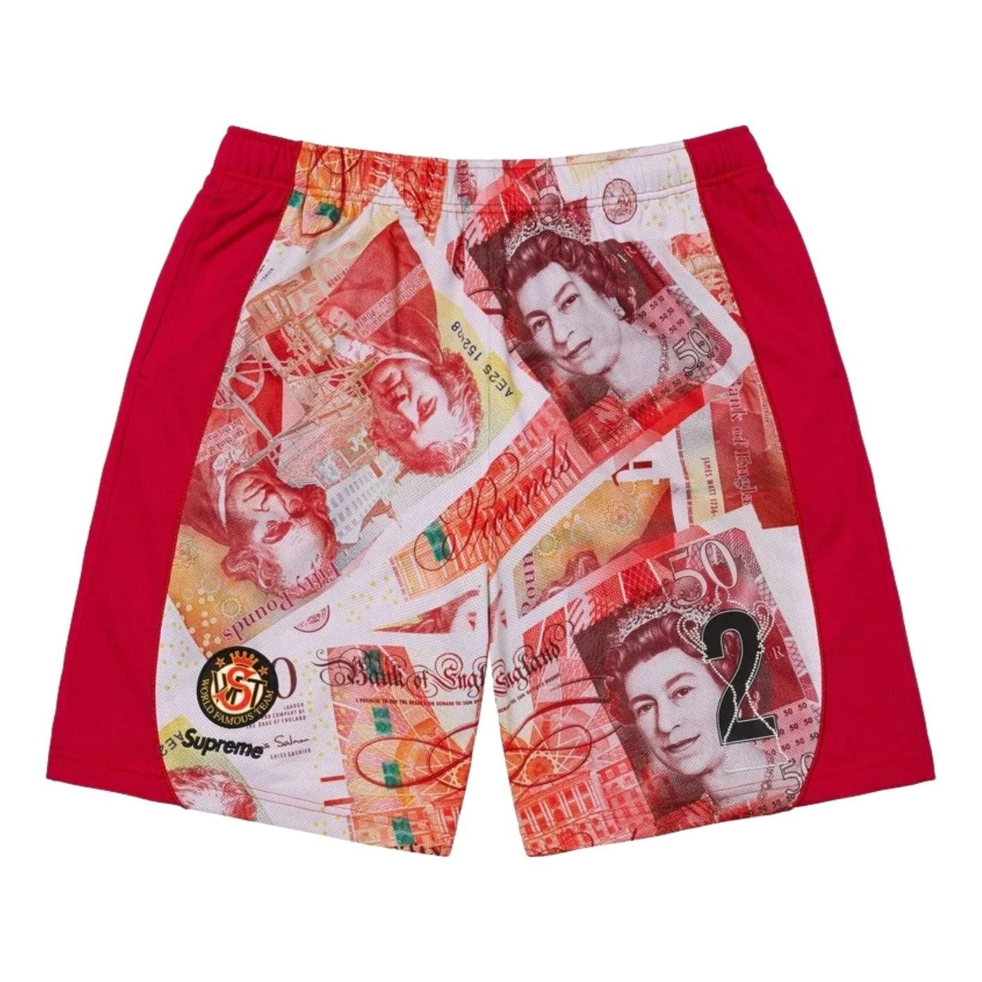 

Футбольные шорты Supreme FW25 Pounds 'Red'