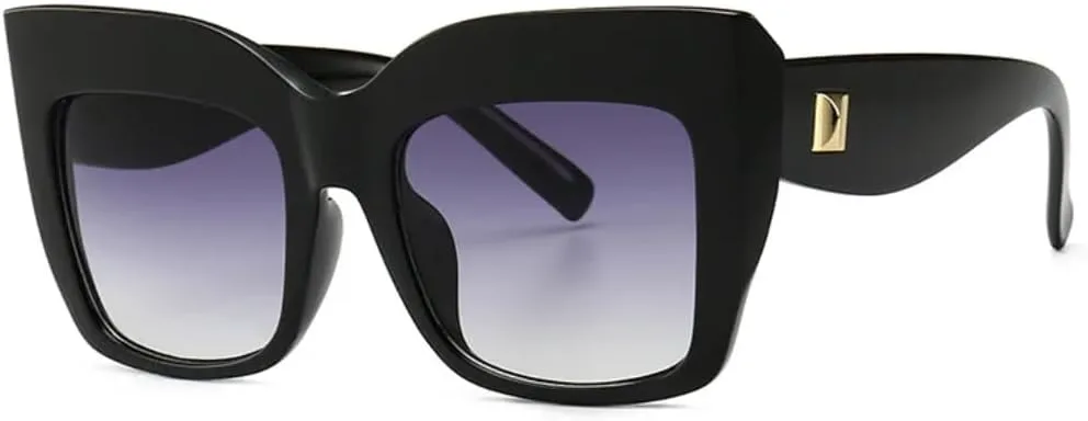 

Роскошные дизайнерские женские солнцезащитные очки «кошачий глаз», винтажные солнцезащитные очки для женщин с защитой от УФ-излучения UV400 SZVVBKK, Black Gray