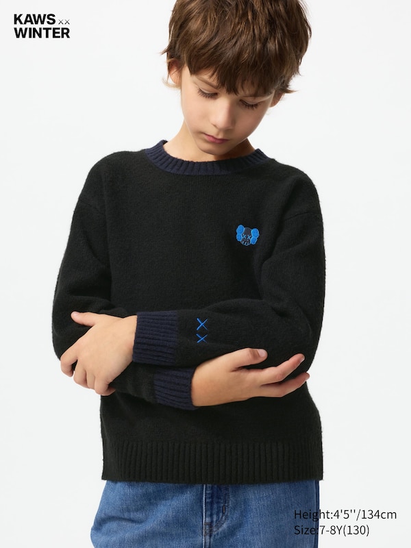 

Зимний джемпер Soufflé Yarn KAWS Uniqlo, 09 black