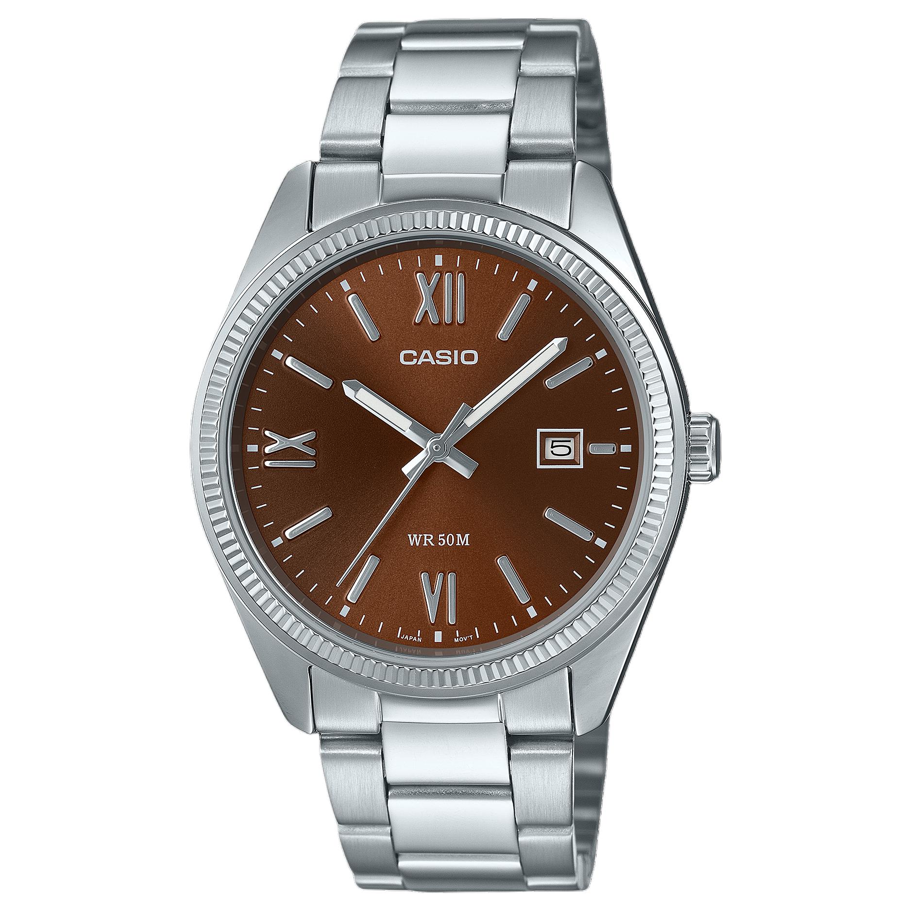 

Унисекс классическая серия кофейные часы MTP-1302DD-5AV CASIO