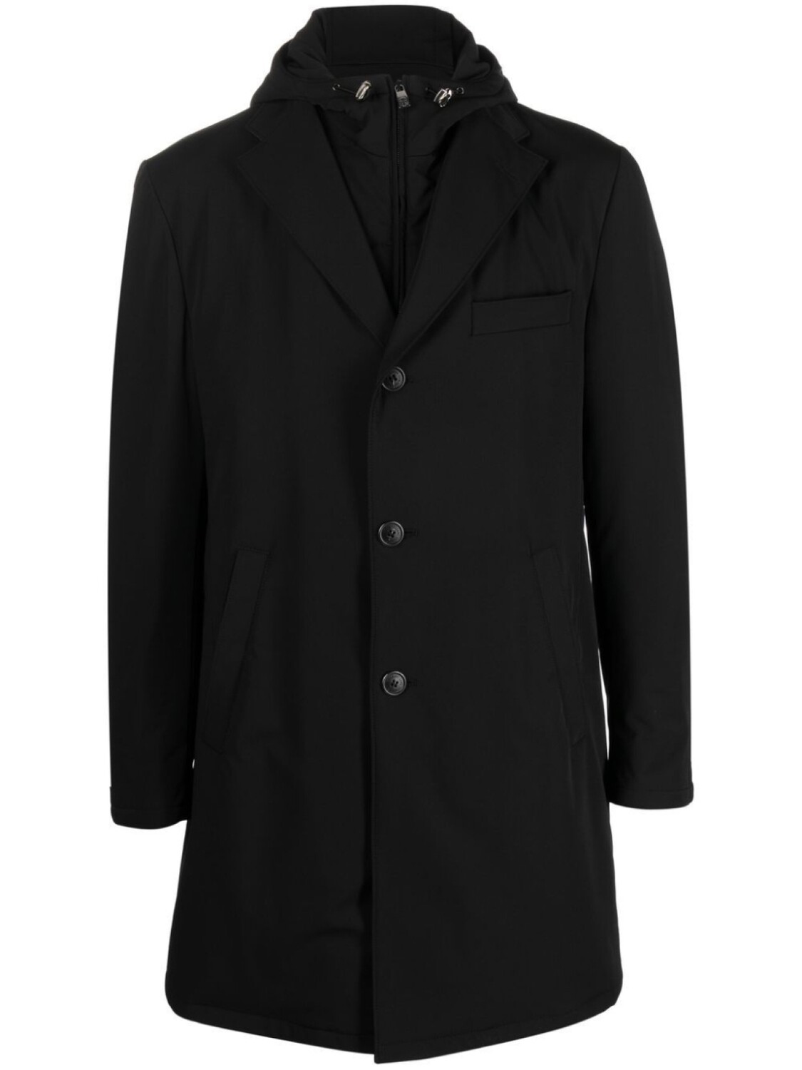 

Corneliani легкая однобортная куртка с капюшоном, черный