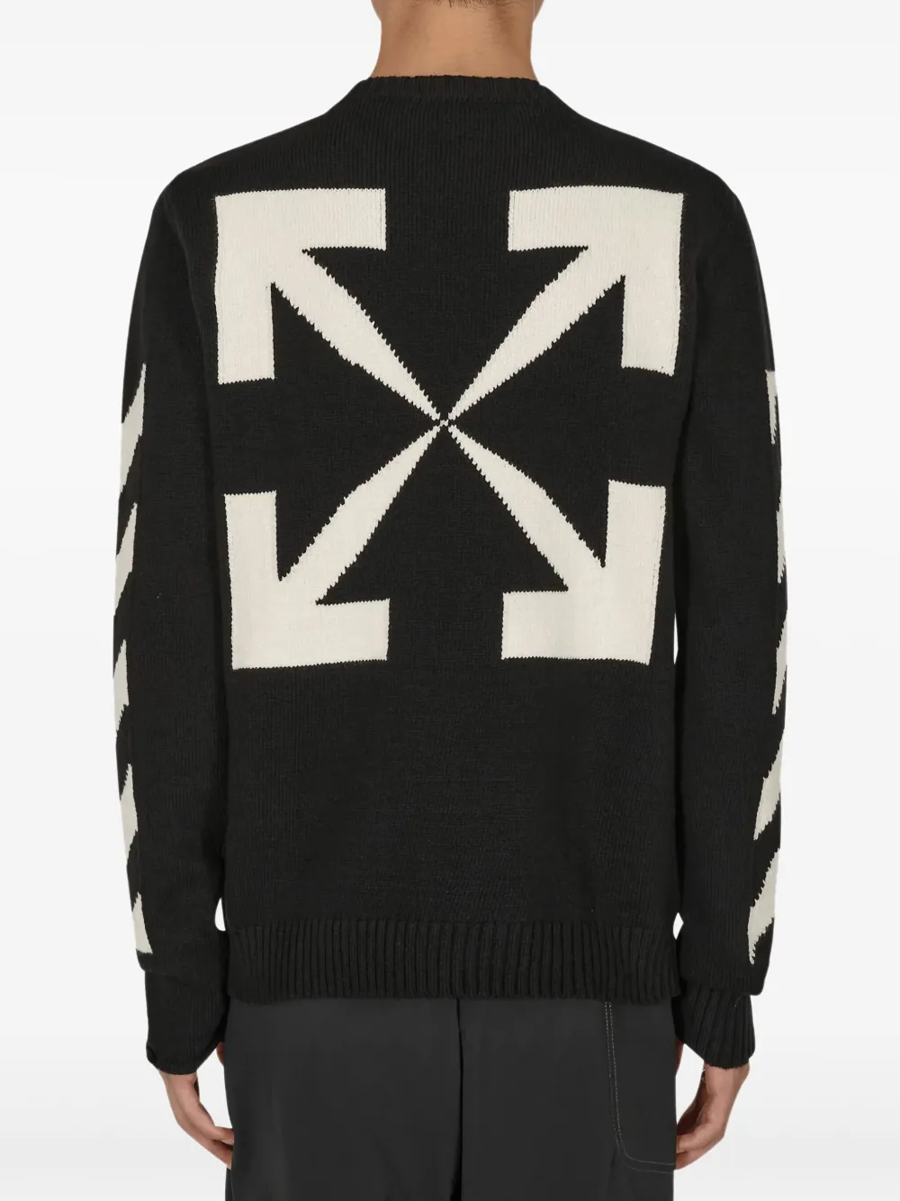 Свитер Diag Arrow OFF-WHITE, черный — фото 2