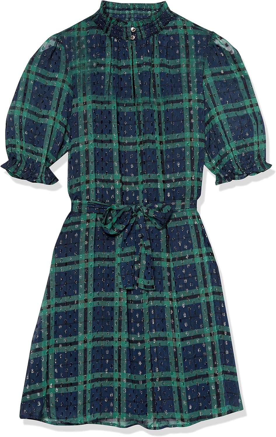 

Женское платье-трапеция Tommy Hilfiger из шифона с длинными рукавами и воротником-стойкой, Sky Captain/Evergreen