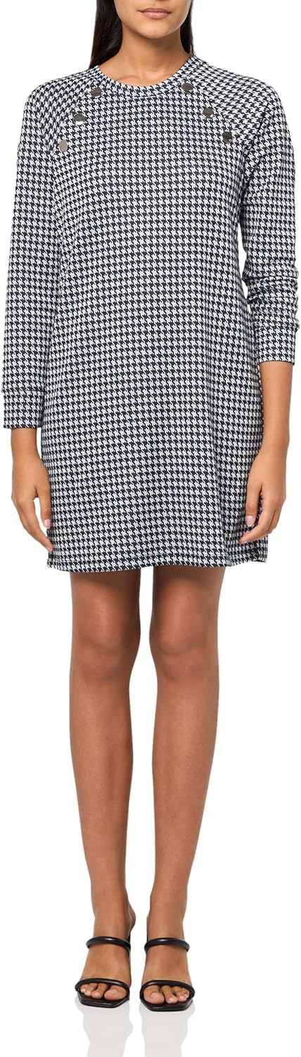 

Женское платье Tommy Hilfiger Woolworth Knit с длинными рукавами и узором «гусиная лапка», Ivory/Navy