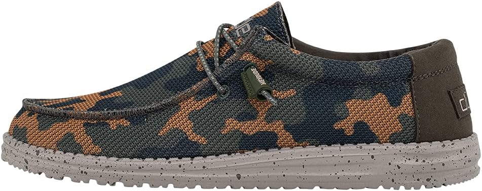 

Мужские носки Hey Dude Wally, Снятая с производства мужская обувь, Мужские лоферы на шнуровке, Удобные и легкие Heydude, Jungle Camo