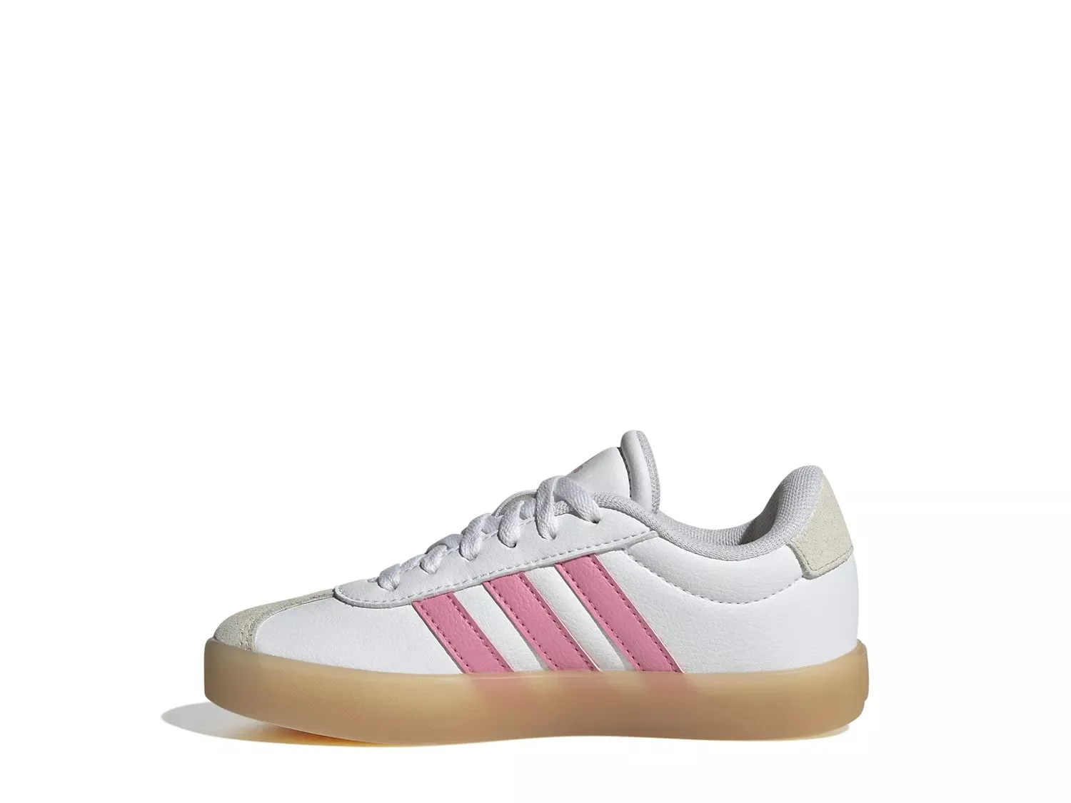 Кроссовки Adidas VL Court 3.0 — детские, белые/розовые — фото 2
