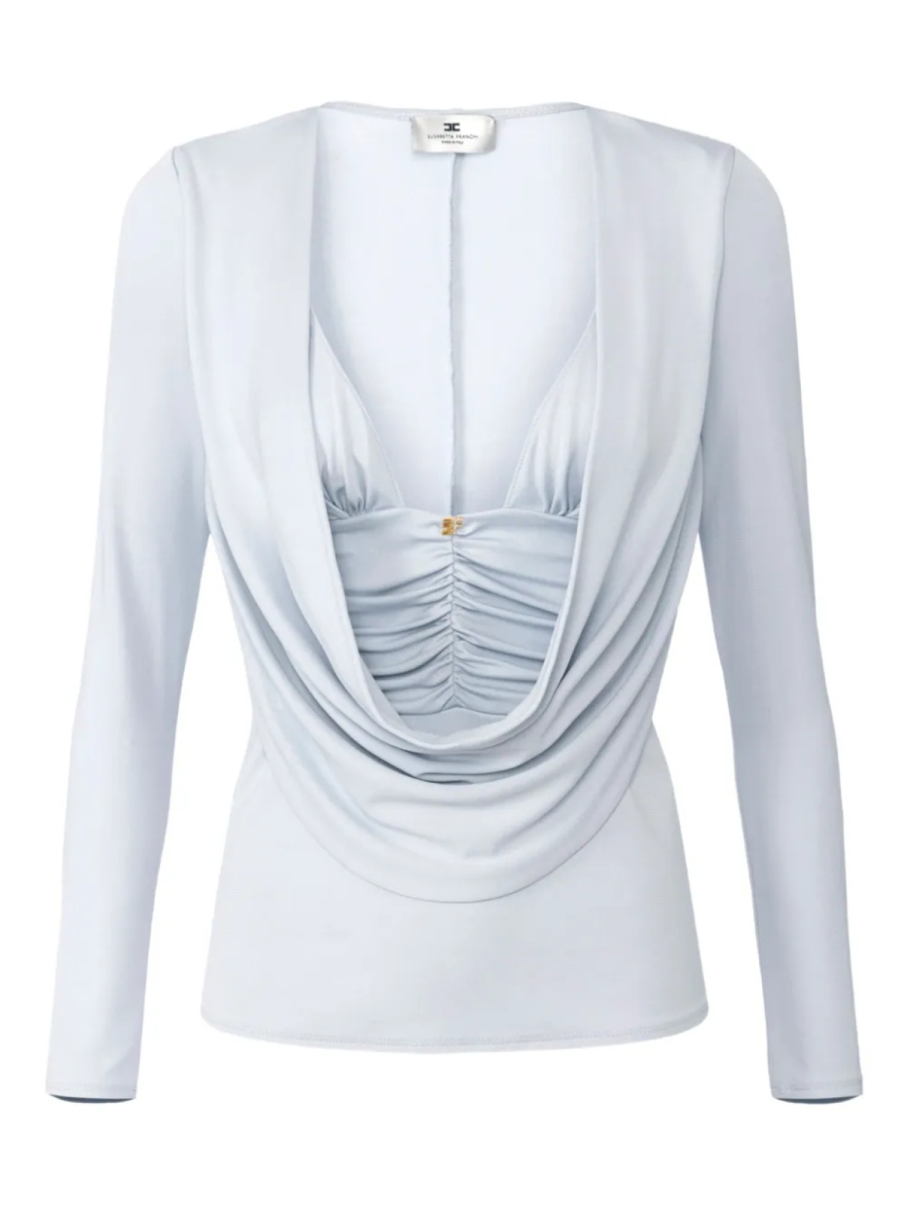 

Блузка с длинными рукавами и драпировкой Elisabetta Franchi, синий