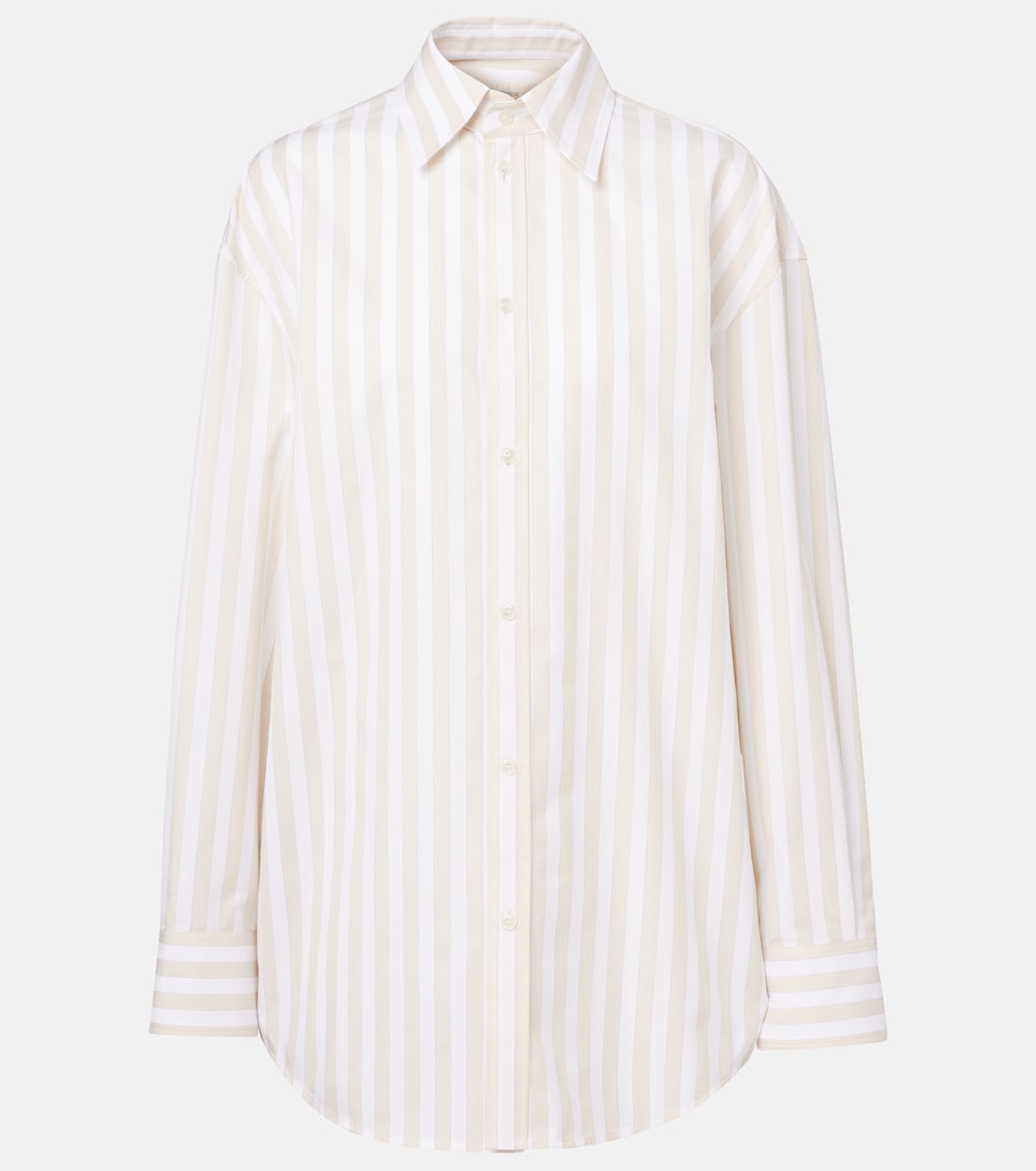 

Рубашка из хлопка в полоску Cassandre Saint Laurent, Craie Beige